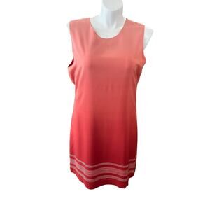Josephine Chaus Silk Pink Ombre Dress Size 18 Women's Sleeveless Sheath Casual